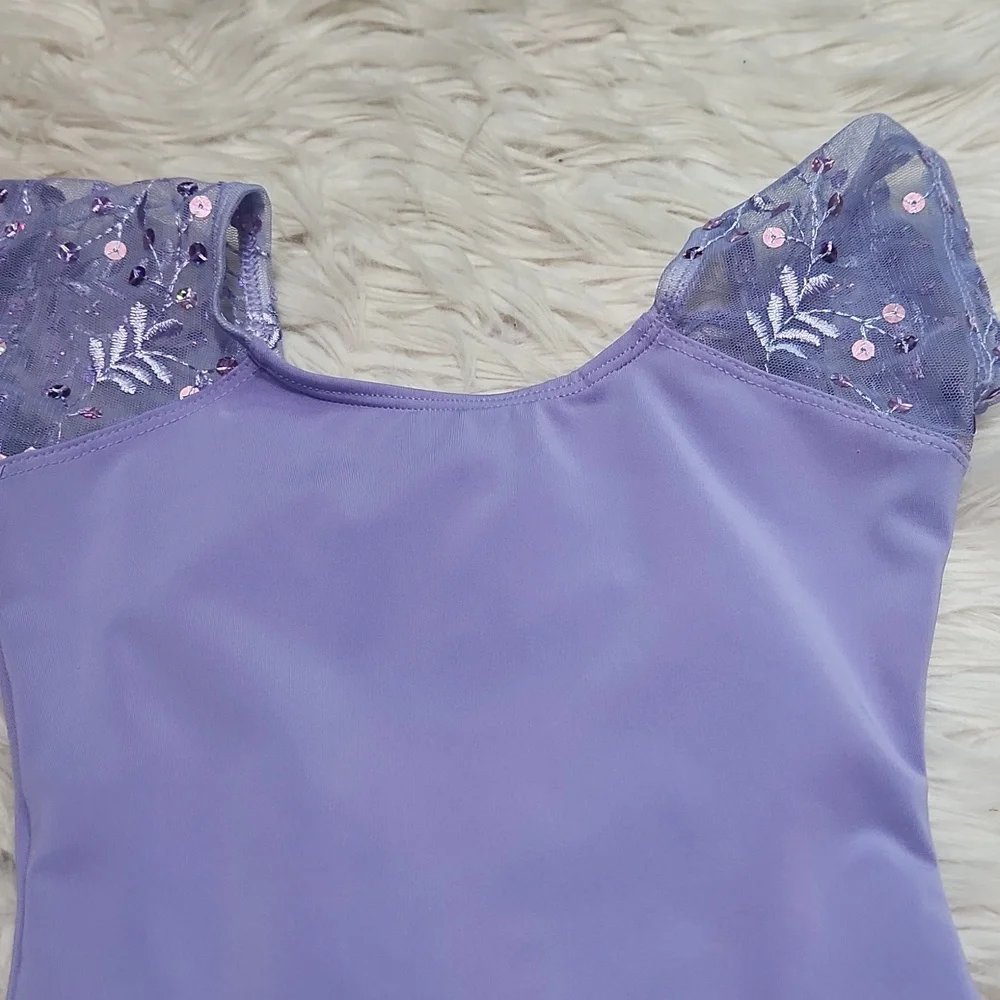 Eurotard Purple Sequin Dance Leotard